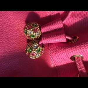 Lily Pulitzer pink hobo bag with bling pull
